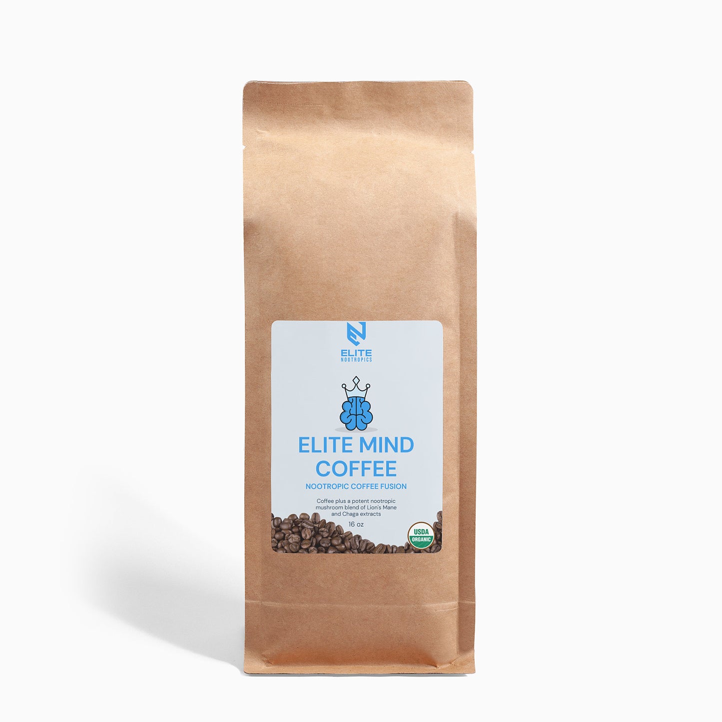 Elite Mind Nootropic Infused Coffee - Lion’s Mane & Chaga 16oz